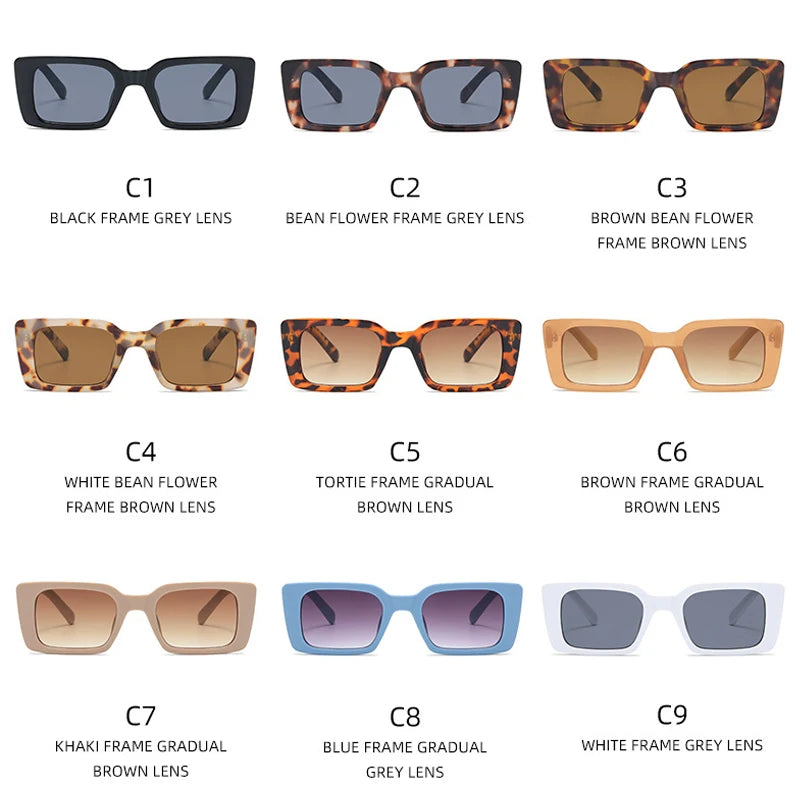 JNPCXI Fashion Square Women Luxury Sunglasses Retro Rivets Men Candy Color Shades UV400 Sun Glasses
