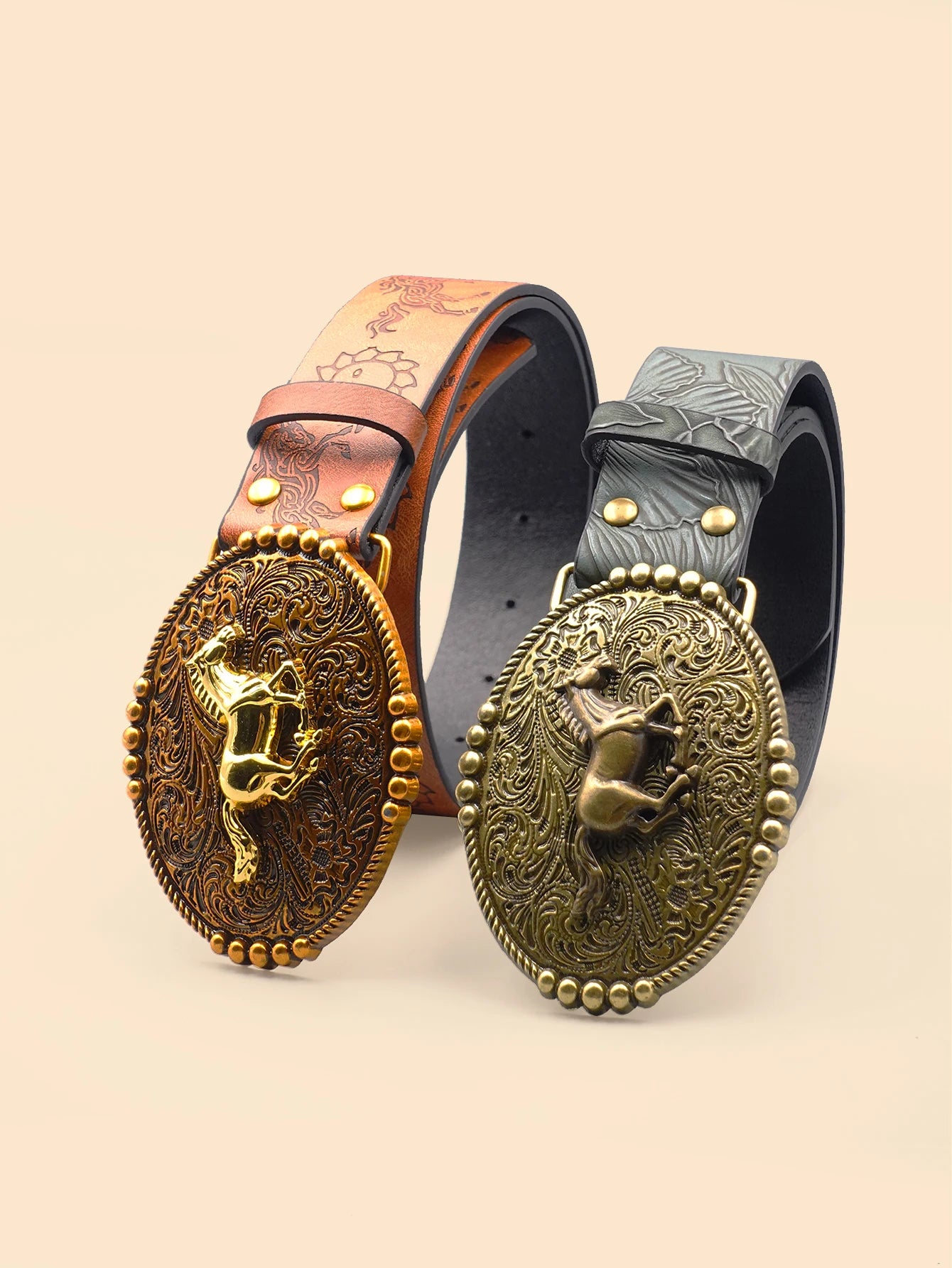 Vintage Cowboy Style Belt, Women's Fashion Casual Belt, Retro Printed Leather Belt, Suitable for Daily, Commuting, College Style