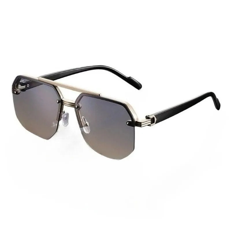 A Pair of Men'S Metal And Various Occasions.Double-Bridge Vintage Business Classic Elegant Casual Fashion Glasses Suitable