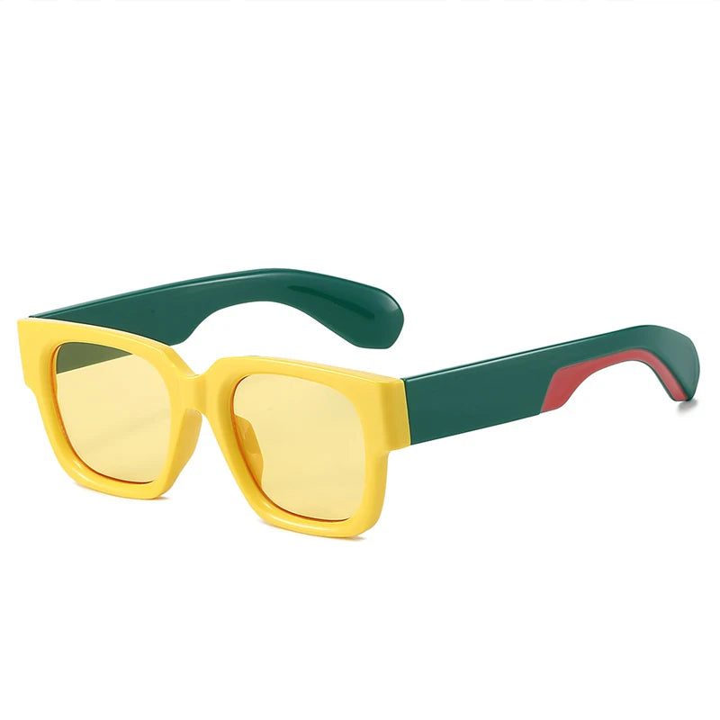 JNPCXI New Square Sunglasses Women Fashion Shades UV400 Men Luxury Gradient Yellow Green Male Female Sun Glasses