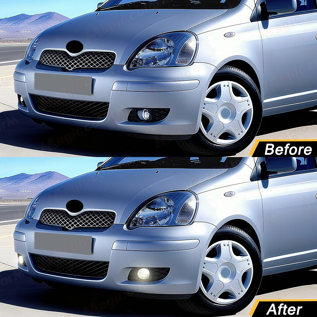 For Toyota Yaris VITZ 2003 2004 2005 2006 Fog Lamps LED Halogen Car Front Bumper Foglights with Frame Covers Wires Relay 12V