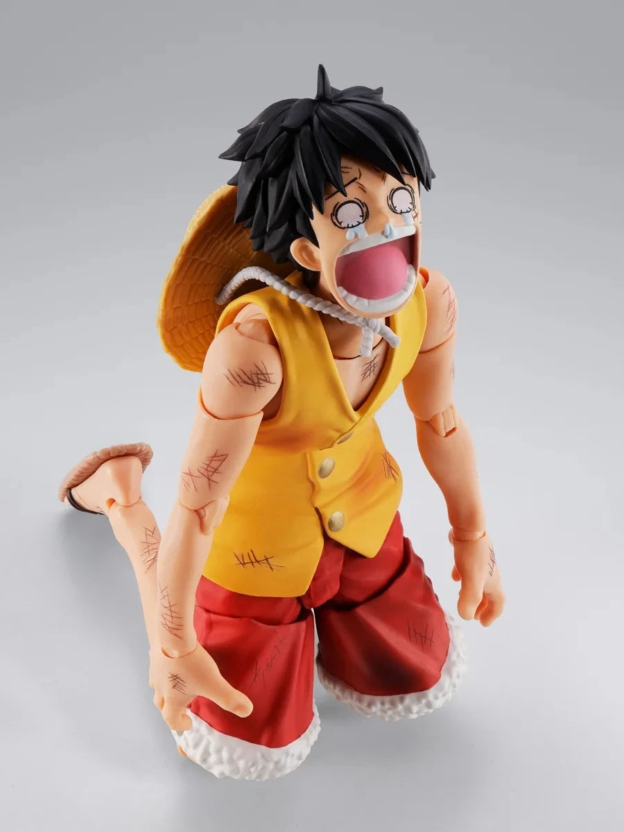 【IN STOCK】Original Bandai S.H.Figuarts One Piece Monkey D. Luffy Summit War of Marineford 14.5cm Action Figure Collectible Model