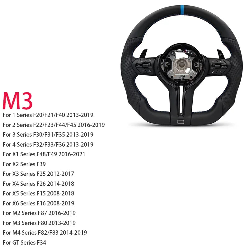 Blue Red M Sport Steering Wheel for BMW F01 F06 F10 F11 F12 F20 F21 F22 F25 F26 F30 F31 F32 F33 F34 F36 M3 F80 M4 F82 M5 F90