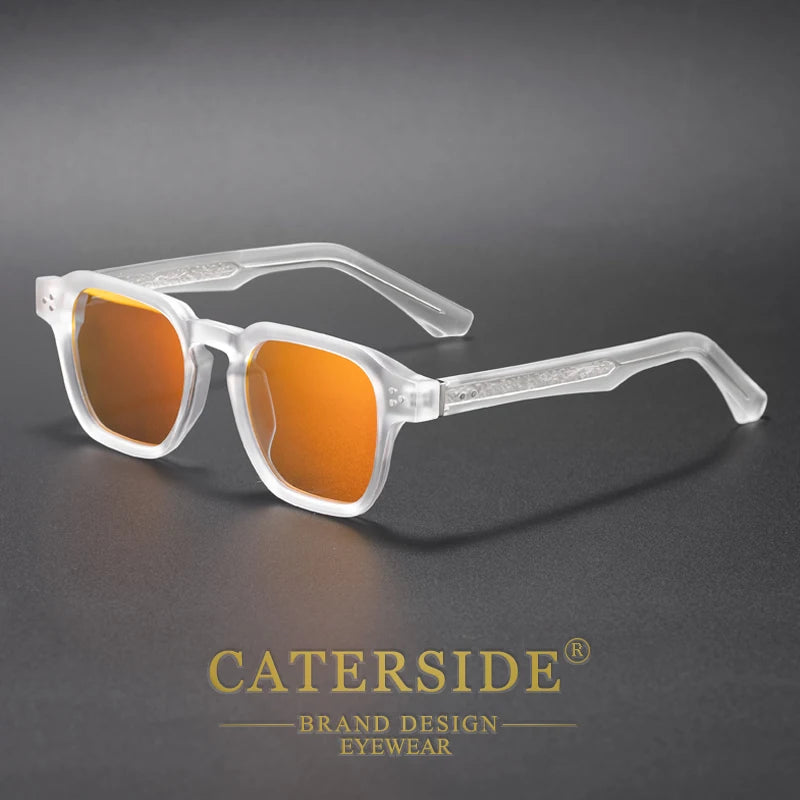 CATERSIDE Fashion Trend Square Men Sunglasses Women Core Insert Temple Luxury Brand Sun Glasses Travel Beach Party Festiva Gifts