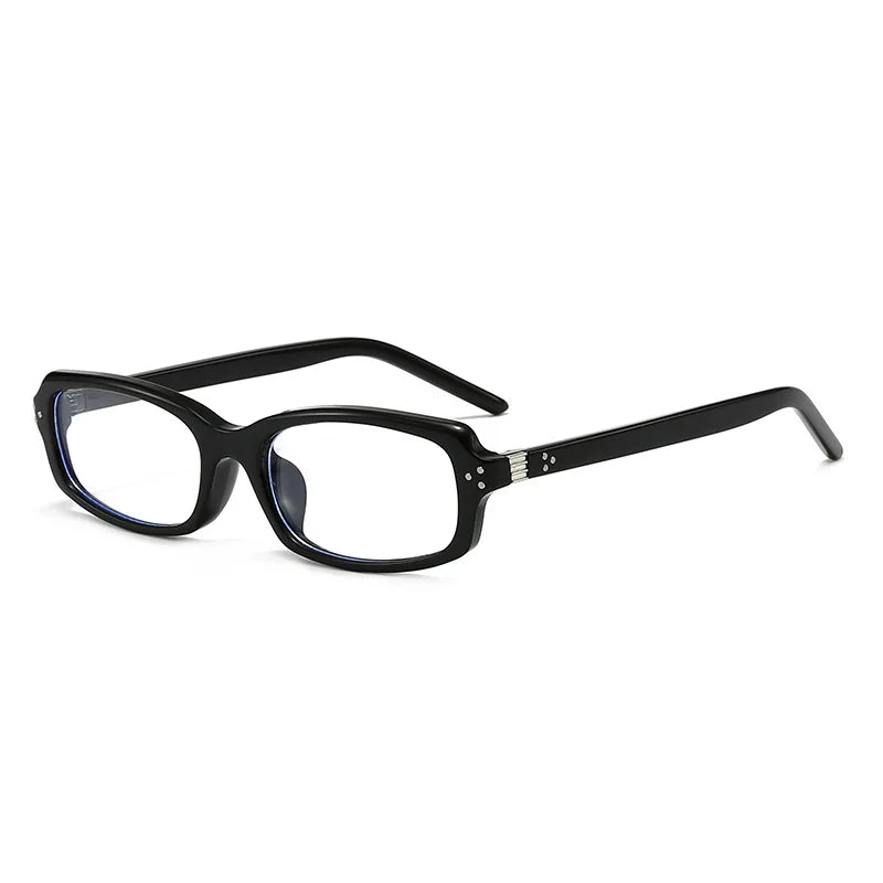 JNPCXI New Fashion Small Rectangle Sunglasses Women Shades Vintage Rivets Men Clear Lens Frame UV400