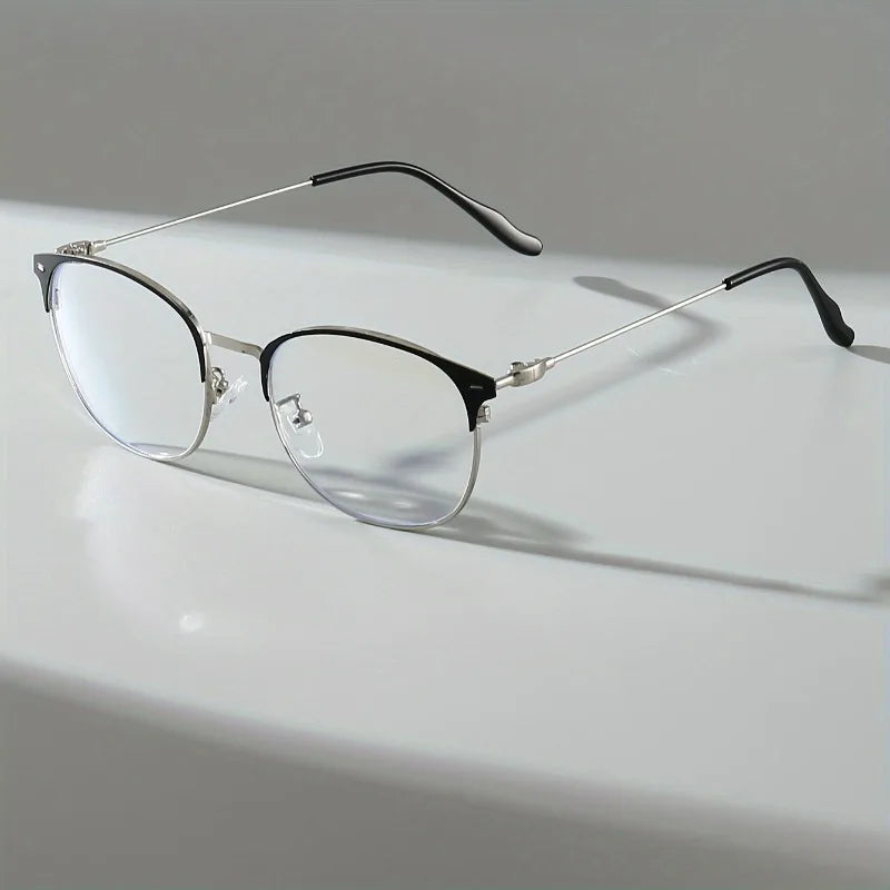Ladies' Ultra Light Anti Blue Light Glasses Simple Square Frame Metal Hinge Design, Suitable for Digital Screens and Casual Wear