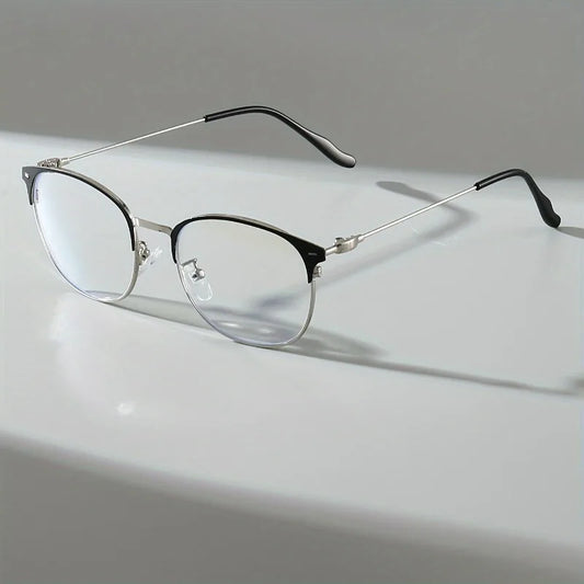 Ladies' Ultra Light Anti Blue Light Glasses Simple Square Frame Metal Hinge Design, Suitable for Digital Screens and Casual Wear