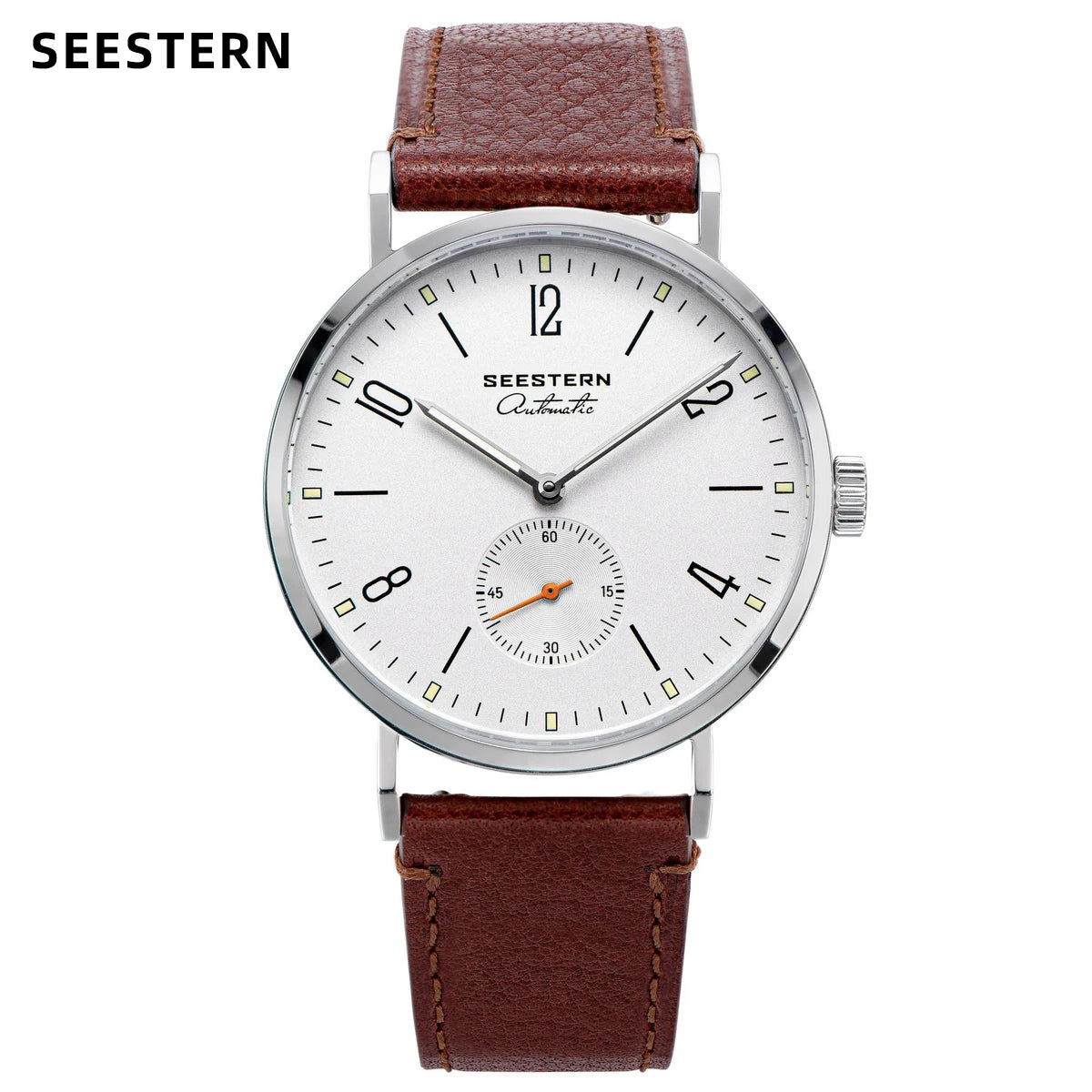SEESTERN Men's Watch Auto Business Wristwatches ST1701 Movement Ultra Thin Strap