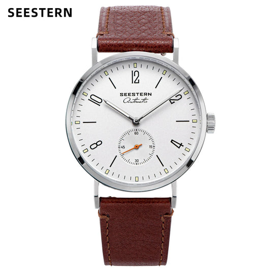 SEESTERN Men's Watch Auto Business Wristwatches ST1701 Movement Ultra Thin Strap