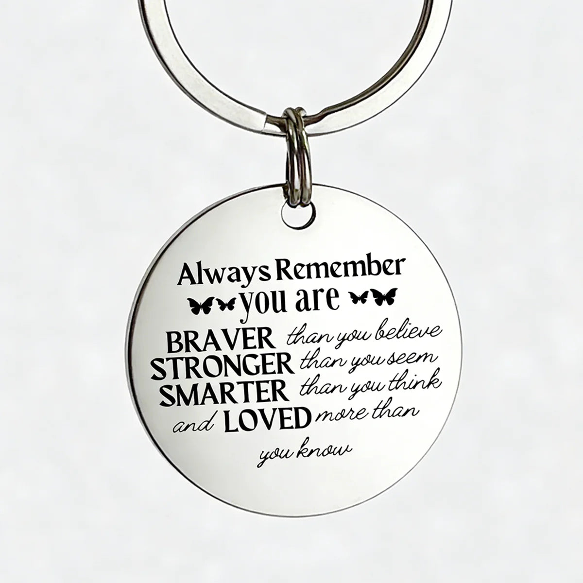 Always Remember you are braver Stronger  Smater loved Key chain perfect birthday or holiday gift for son daughter