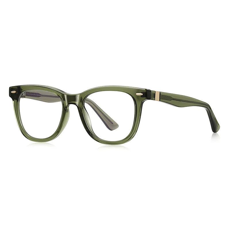 JNPCXI TR90 Anti-Blue Light Glasses Frame Retro Rivets Spring Hinge Computer Eyeglasses UV400