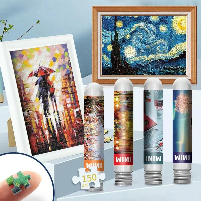 150PCS Mini Test Tube Jigsaw Puzzles for Adults Decompression Toy Fridget Puzzle Game Family Decoration Educational Toys