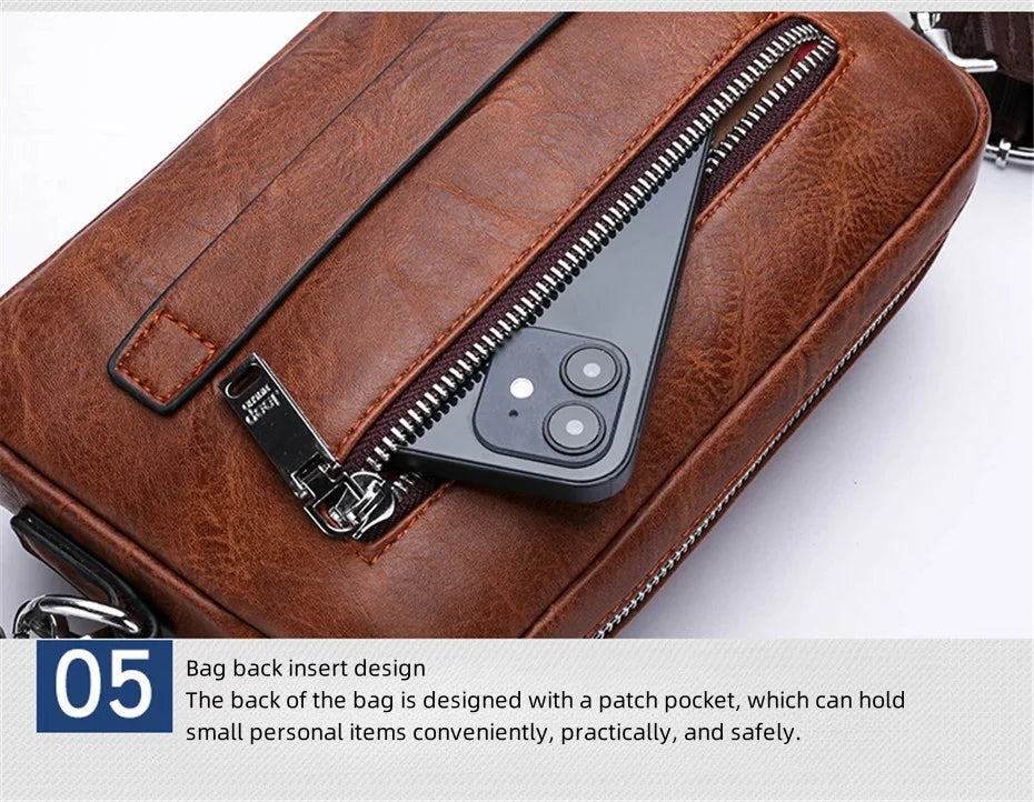 JEEP BULUO Brand Small Men Buckle Bags Leather Shoulder Crossbody Totes Handbags