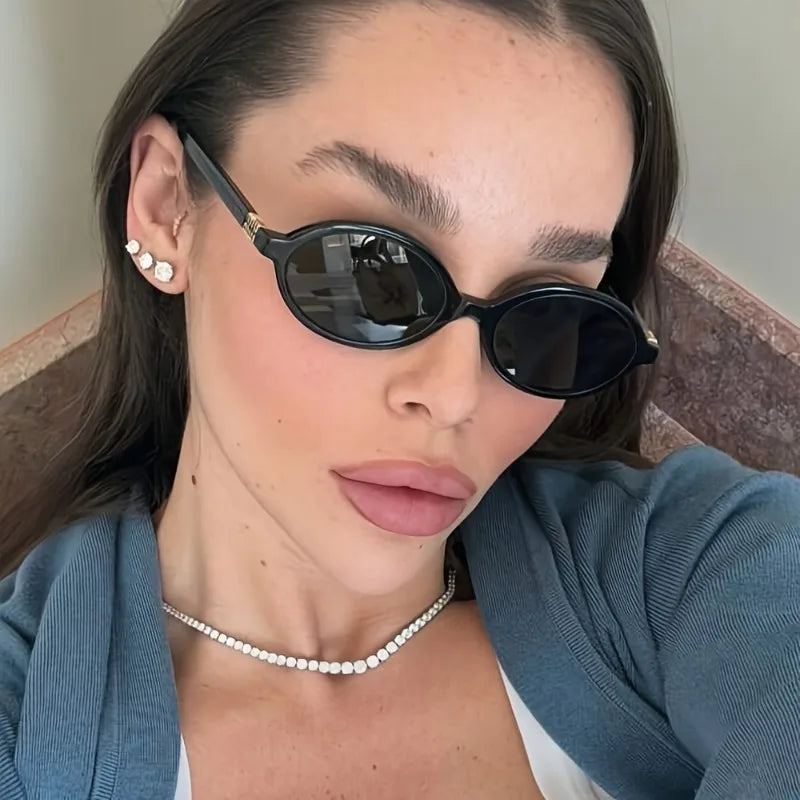 1 pair of women's fashionable glasses, retro oval frame with branch decoration, unisex daily commuting glasses
