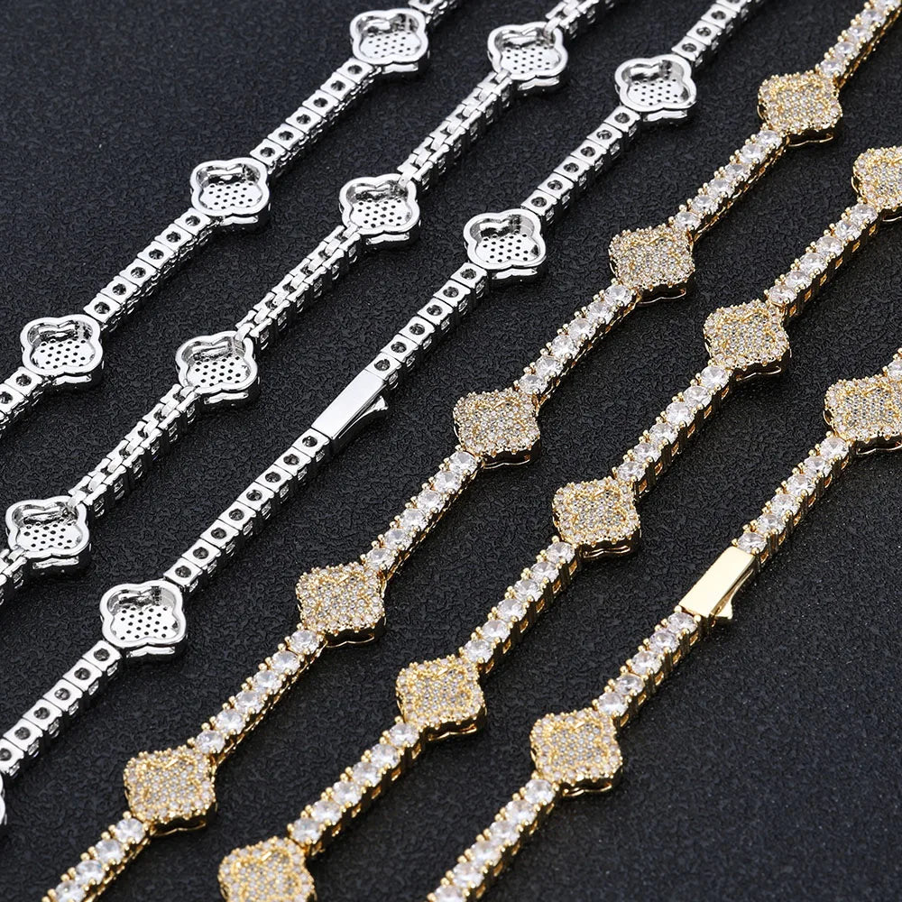 Women's Ny Fashion Jewelry Fine Tennis Chain, 18K Gold Plated Diamond Necklace