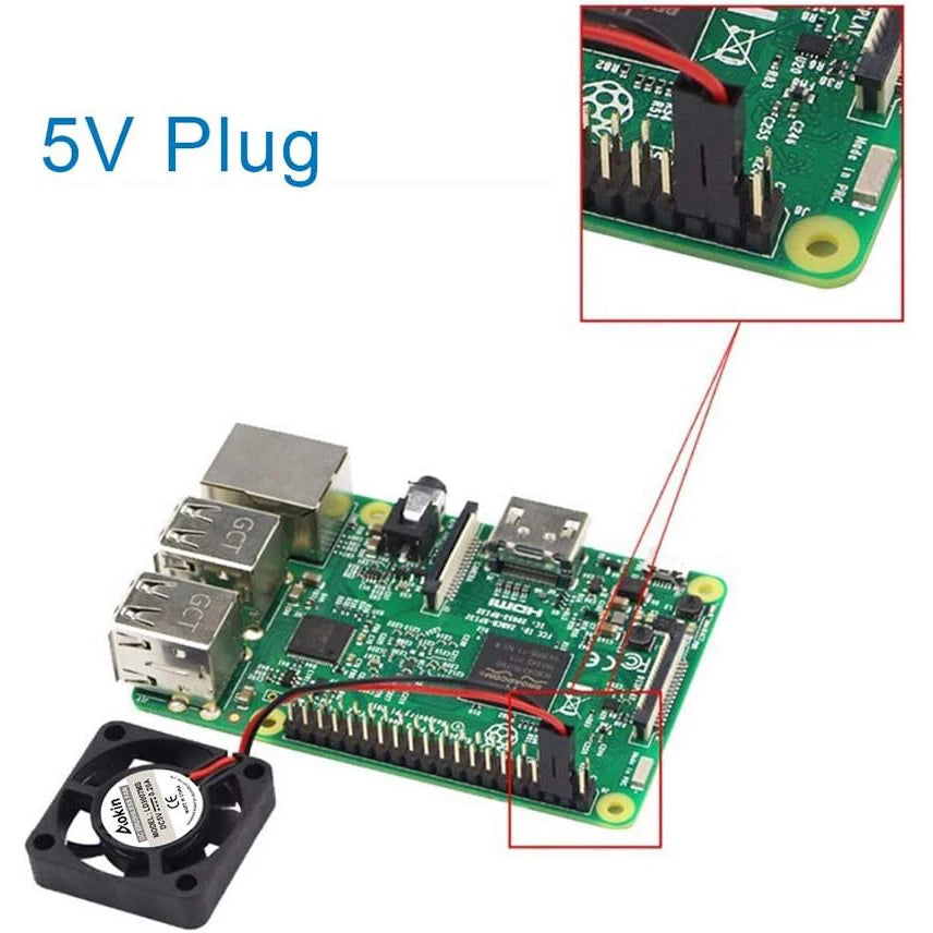 4pcs Fan for Raspberry Pi Cooling Fan Brushless CPU Cooling Fan Cooler Radiator Connector Separating One-to-Two Interface 3.3V 5
