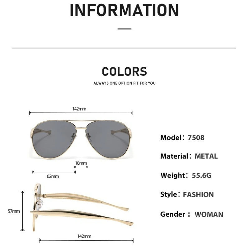 New Metal Toad Shaped Sunglasses Retro Plain Sunglasses High-end Women's Street Photography Trendy Sunglasses