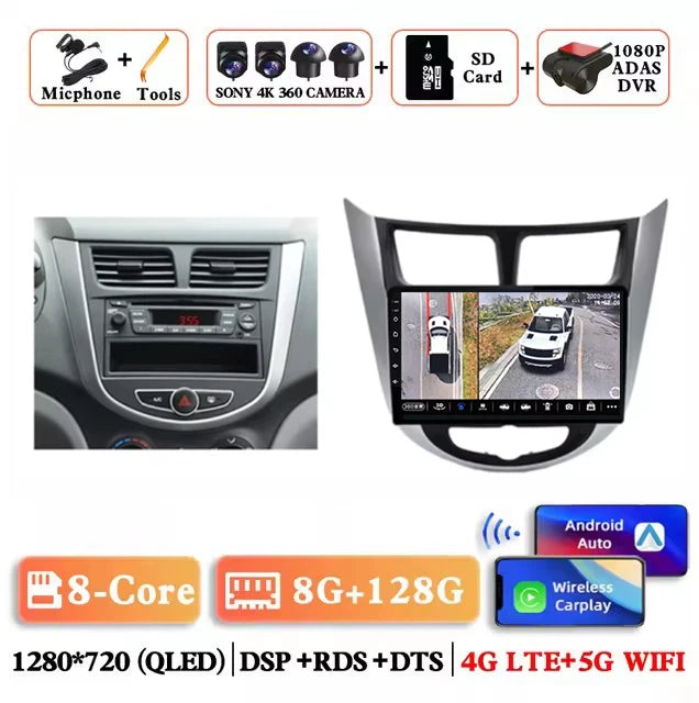 9 '' for Hyundai Solaris Accent i25 2010 - 2016 Car Multimedia Radio Video Player Android 16 GPS Navi HD Touch Screen BT WiFi