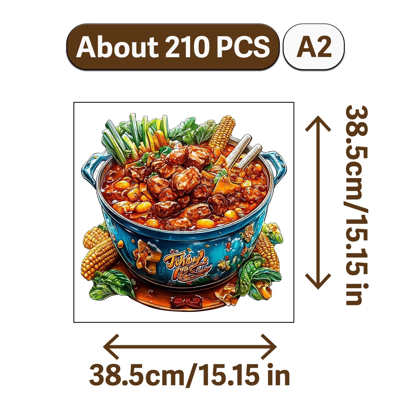 Crown and Cuisine Theme Wooden Jigsaw Puzzle Wood Home Decor Painting Christmas and Halloween Gift Toy For Teen And Kid