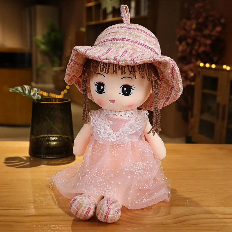 Cute Plush Girls Doll with Clothes Kid Girls Toys Stuffed Soft Cartoon Plush Toys Gift for Children Birthday Christmas present