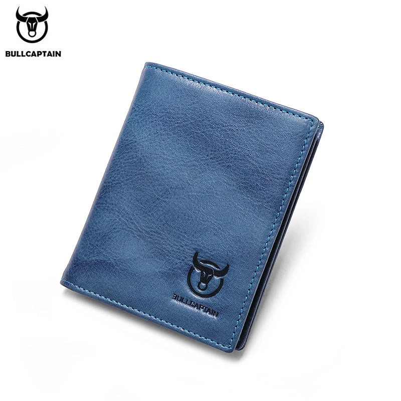 BULLCAPTAIN New 100% Leather Men's Wallet High Quality Product Leather Men's Wallet Multifunctional Card Slot Short Wallet QB017