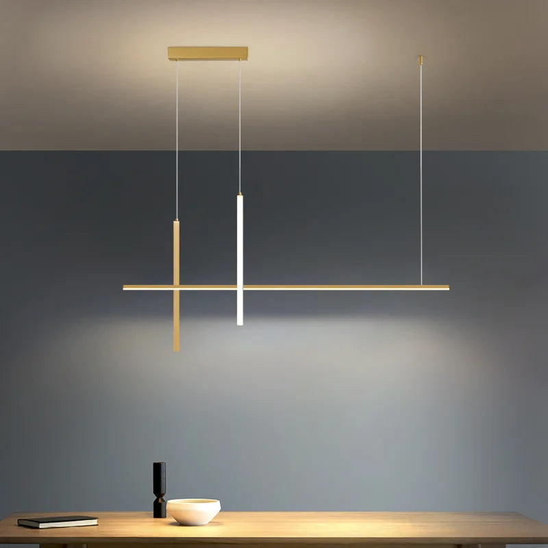 Modern Minimalist Led Chandelier Dimmable Dining Room Kitchen Bar Pendant Lightb
