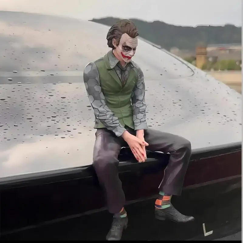 Car Roof Decoration Joker Heath Ledger Sitting Posture Figures Car Doll Tail