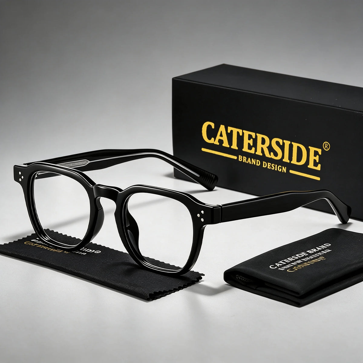 CATERSIDE Classic Men's and Women's Anti Blue Light Glasses High-Quality Tr-90 Square Eyeglass Frame Computer Protective Glasses