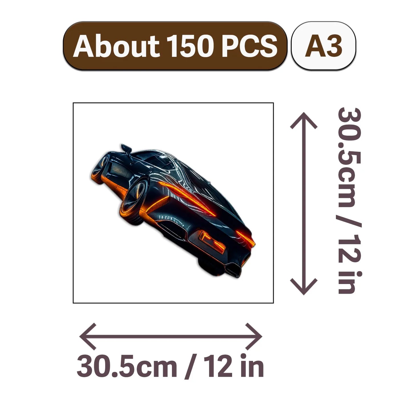 Luxury Sports Car Wooden Jigsaw Puzzle Sleek Design And Realistic Details Christmas and Halloween Gift Toy For Teen And Kid