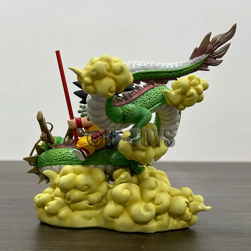 Anime Dragon Ball Son Goku With Shenlong Figure Shenron Action Figure 14cm Pvc Statue Collection Model Toys Gifts