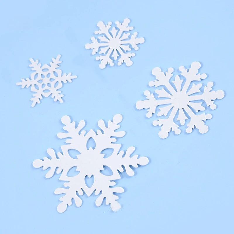 4pcs Ice & Snow Themed Christmas Party Cake Top White Snow Flakes Acrylic Happy Birthday Cake Top Christmas Party Decoration