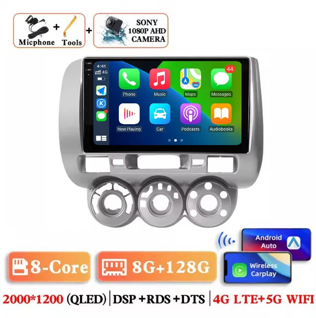 Android 15 Car Radio for Honda Fit Jazz 2002 - 2007 Car Radio Multimedia Navigation Android Auto Autoradio CarPlay DSP Stereo
