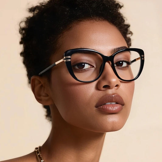 JNPCXI New Vintage Cat Eye Women TR90 Glasses Frame Fashion Clear Anti-Blu-Ray Lens Eyewear Men Optical Frame