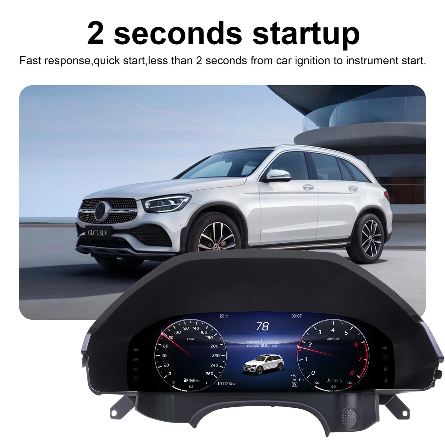 12.3-inch digital instrument cluster for Mercedes-Benz E-Class W212 (2014–2015) NTG 4.5 Cluster instrument panel Speedometer