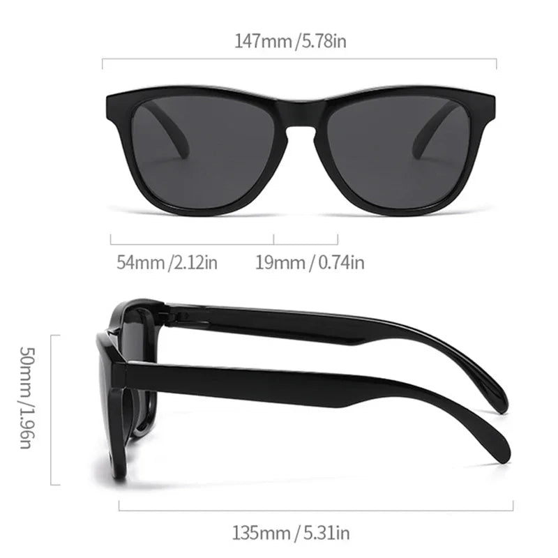 JNPCXI New Retro Polarized Men Square Sunglasses Shades Fashion Trending Gradient Blue Black Mirror Women Travel Sun Glasses