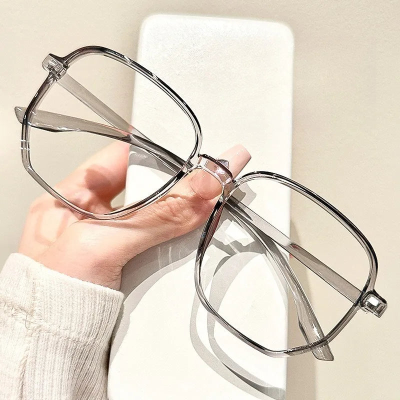 Stylish Black Rectangular Rimmed Glasses  Unisex Lightweight  Material Detachable Lenses Modern Design for Parties