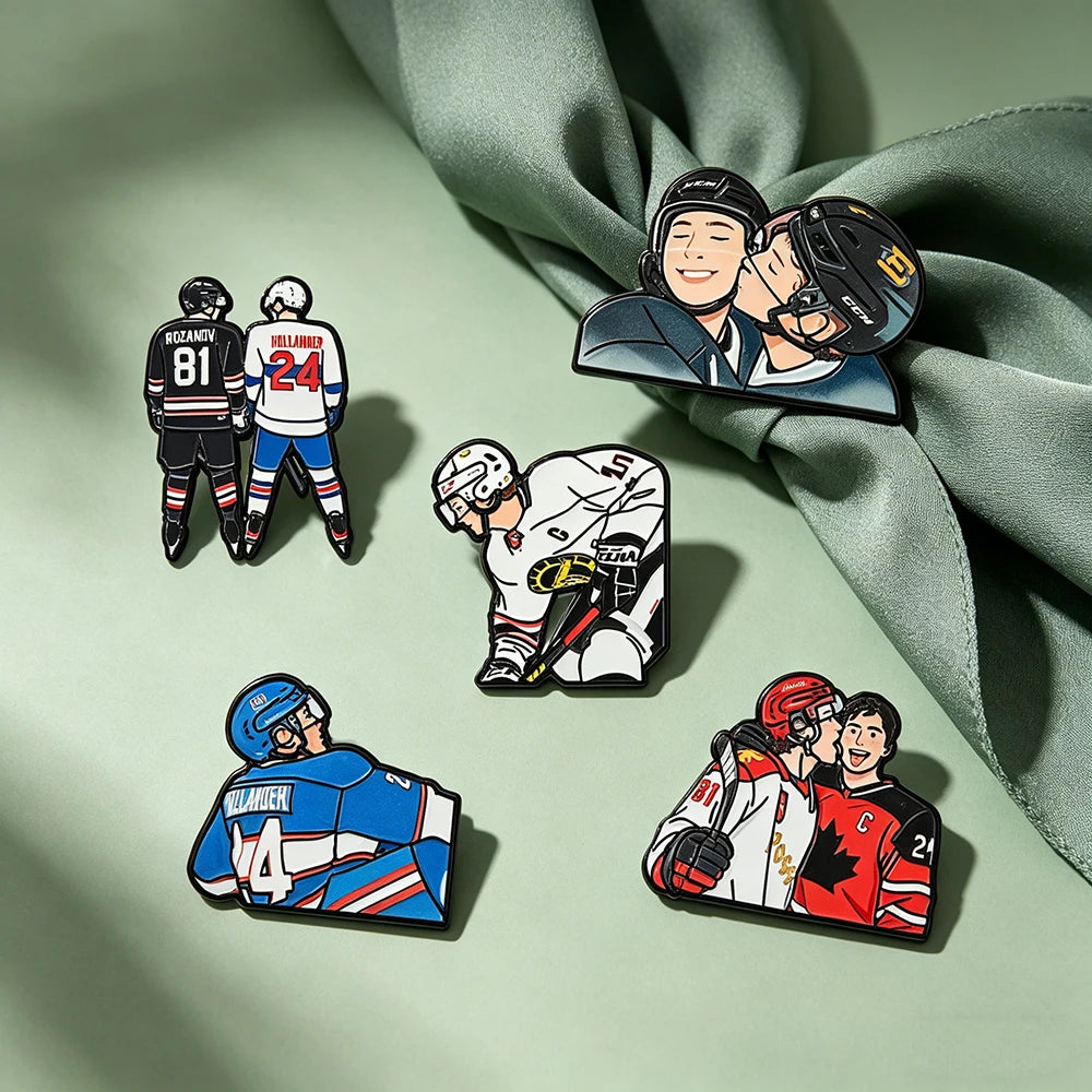 5 PCS'Heated Rivalry' Quote Enamel Pin TV Drama Baseball Uniform Brooch Lapel Pin Badge on Backpack Clothing Accessories Jewelry