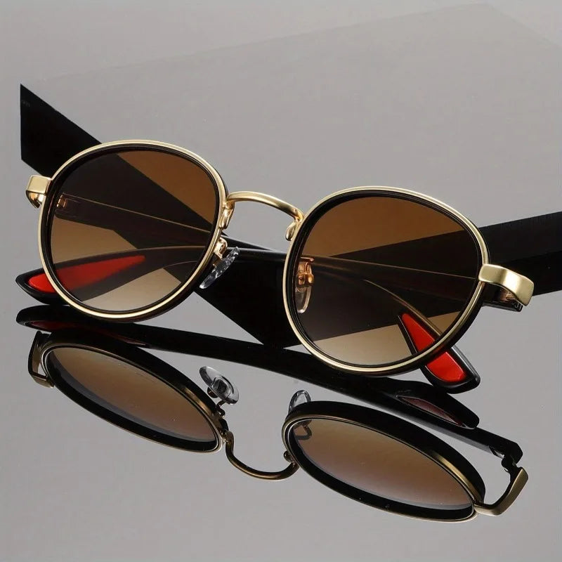 Retro Round Frame Fashion Glasses for Men and Women - Retro Hop Style with Black Lens