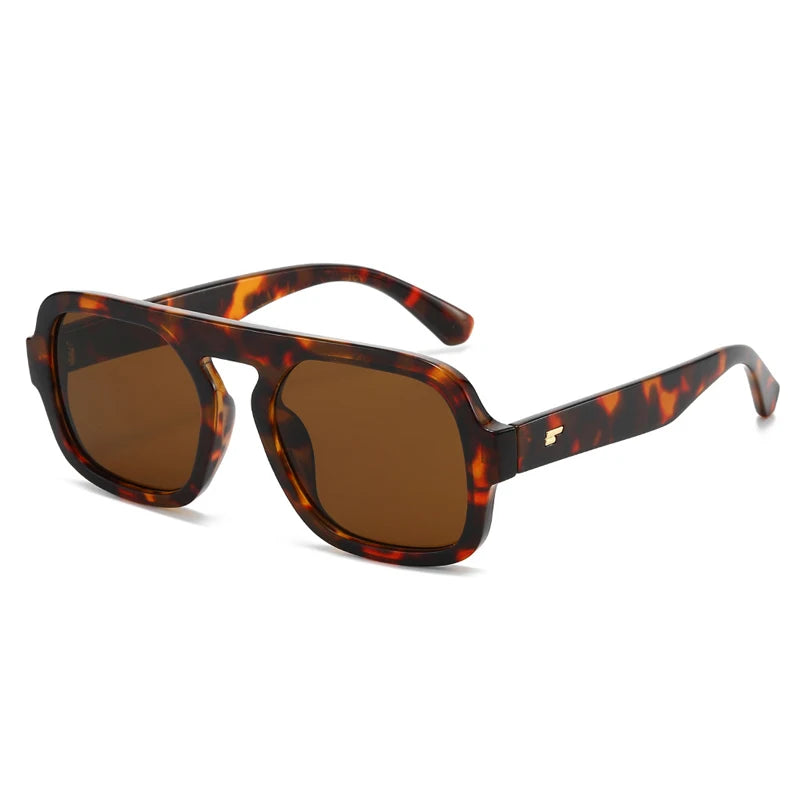 JNPCXI Ins Popular Fashion Square Sunglasses Women Retro Rivets Clear Gradient Shades UV400 Men Trending Sun Glasses