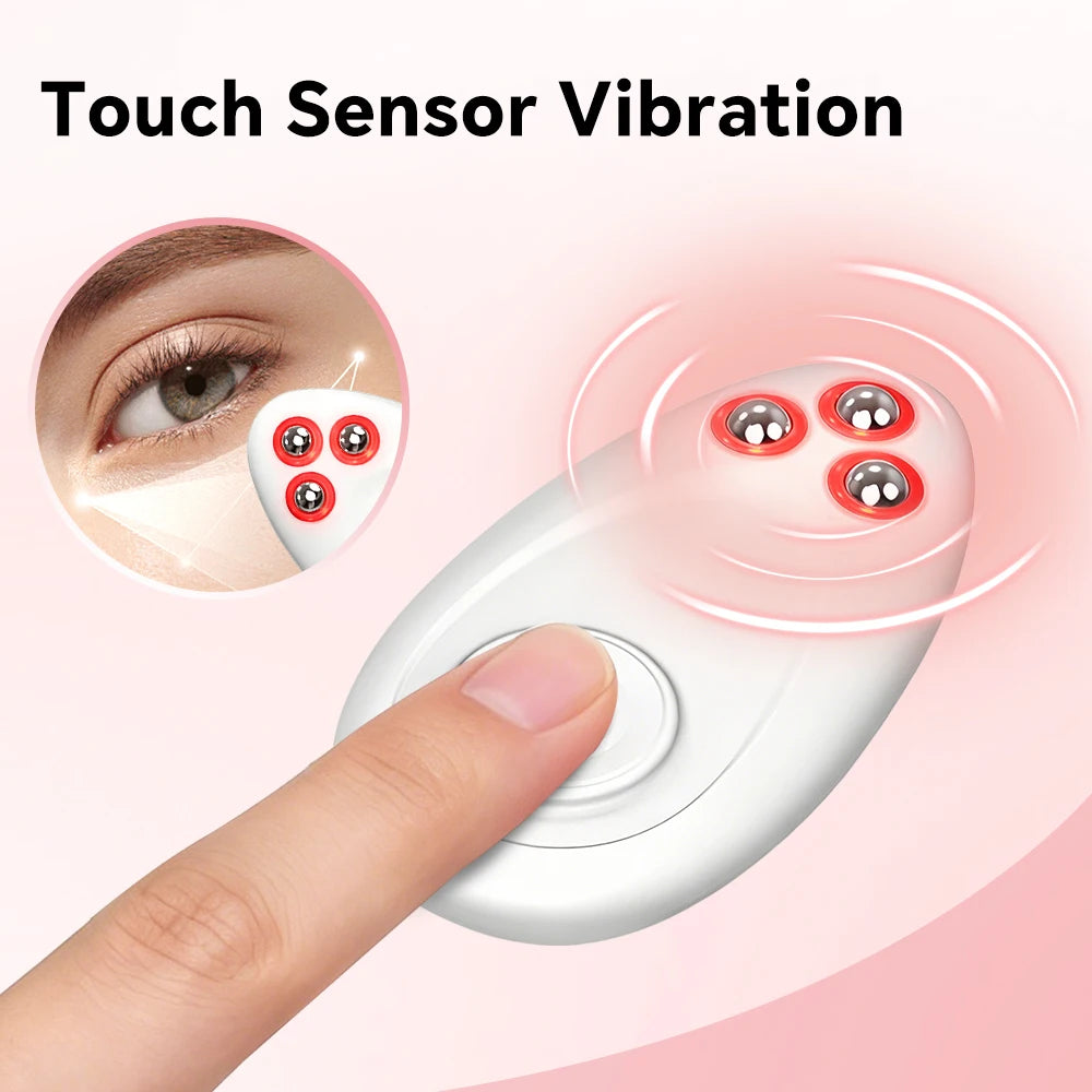 Skin-Sensor Vibration Facial Eye Massager 3 Ice-Cooling Roller Balls For Face Eyes Chin Vibration Lift Tightening Skin Tool
