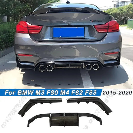 For BMW M3 F80 M4 F82 F83 2015-2020 Car Rear Bumper Diffuser Tail Splitter Spoilers Protector Guard Lip Body Kits Gloss Black
