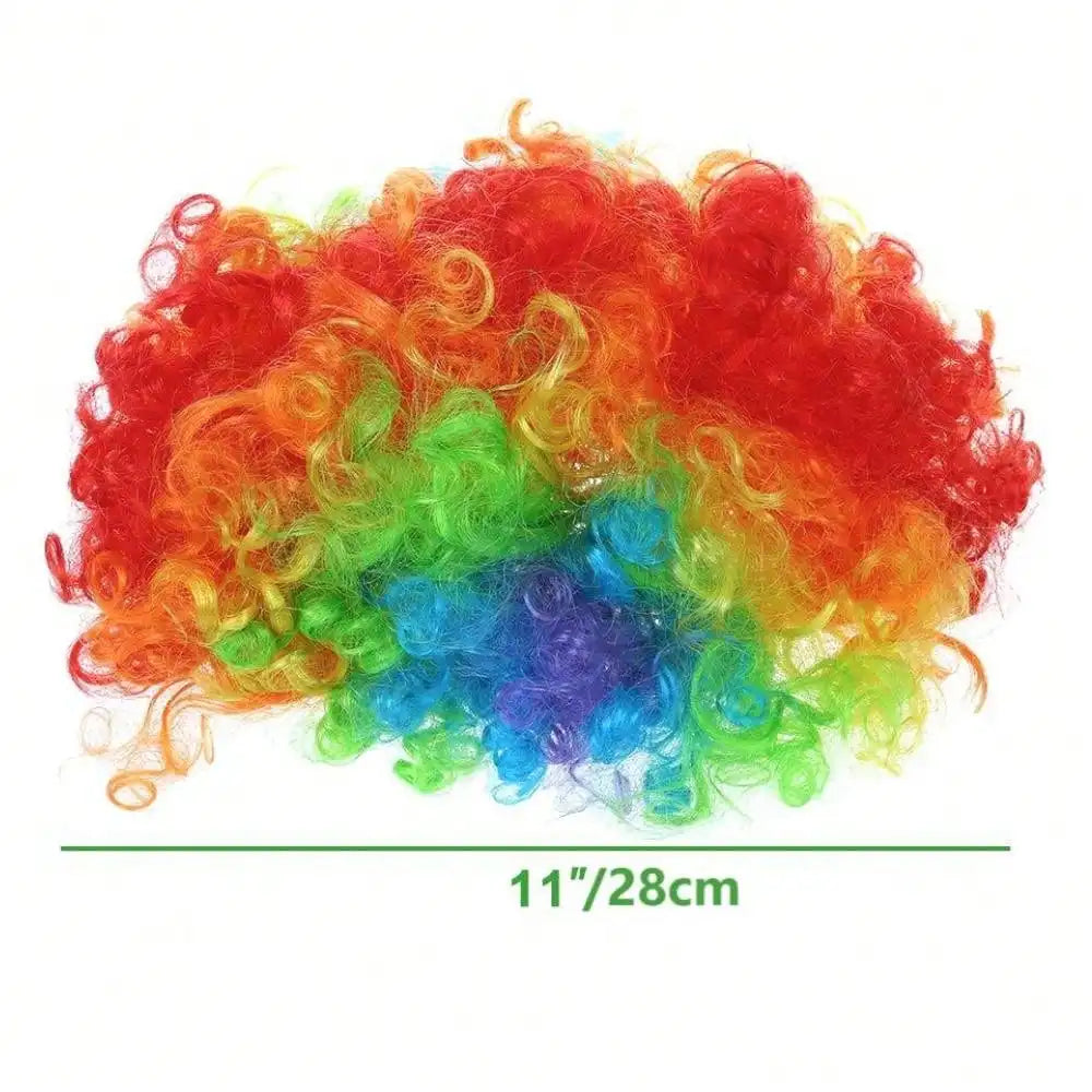 Colorful Clown Wig Afro Curly Synthetic Cosplay for Men Women Mardi Gras Christmas Party Wig Red Green Yellow Blue Wig Clown