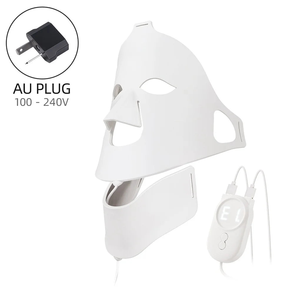 Foreverlily Face Neck Silicone LED Mask 7 Colors LED Light Photon Therapy 3D Flexible Facial Beauty Mask Skin Brighten Skin Care