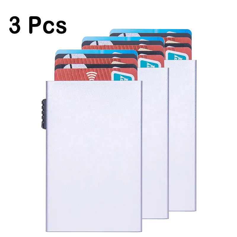 3PC Magic ID Bank Credit Card Holder Smart Wallets Men Unisex Pop-Up Cardholder