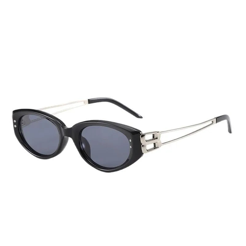 Fashionable Korean Style Cat Eye Sunglasses Unisex Square Frame UV Protection Sun Glasses Elegant Classic Retro