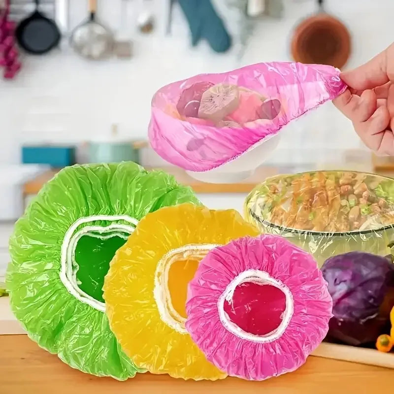 30/60pcs Colorful Elastic Food Storage Covers, Reusable Fitted Bowl Covers Great,Translucent Stretchy Plate Cover For Restaurant