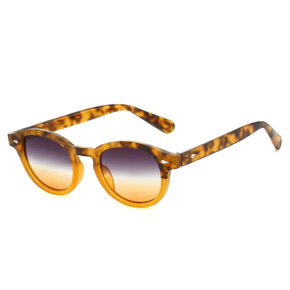 JNPCXI New Fashion Gradient Green Round Sunglasses for Women Men Vintage Square Sun Glasses UV400 Lunettes De Soleil