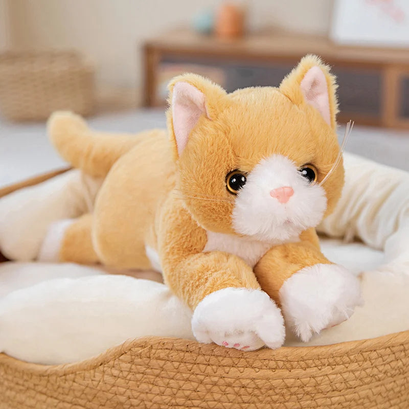 47CM Cute Simulated Cat Doll Plush Toy Stuffed Soft Animal Plush white Gray Kitten Pillow Kids Girls Birthday Gift Pet Toys Deco