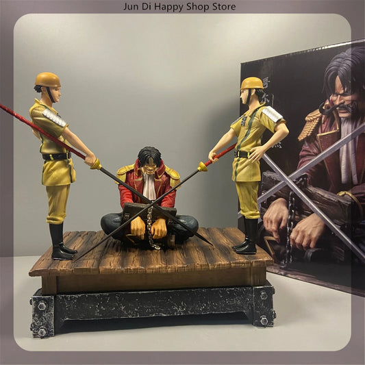 10" One Piece Gol D Roger Execution Desk Soldier Anime Action Figure Model Gk