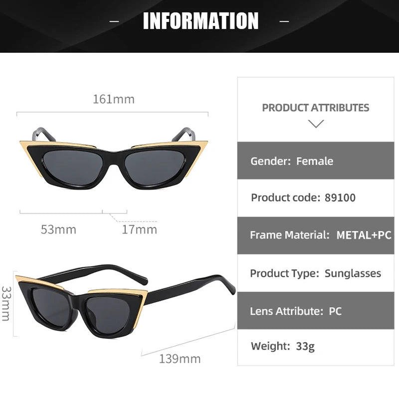 JNPCXI New Cat Eye Women Sunglasses Fashion Brand Designer Shades UV400 Trending Men Yellow Sun Glasses
